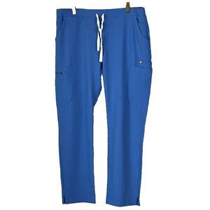 Figs Scrub Pants Women’s Size L Yola With Yoga Waistband Skinny Ceil Blue NWT